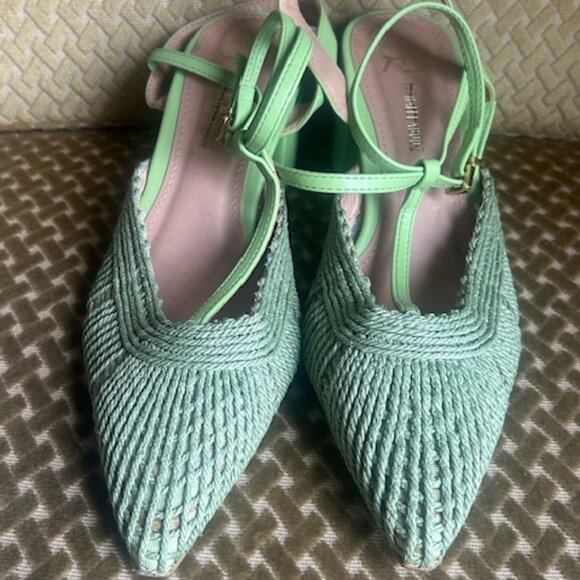 Anthropologie x Rafealla Booz Woven Apple Green Jute Block Heeled Sandals NEW - Picture 16 of 16